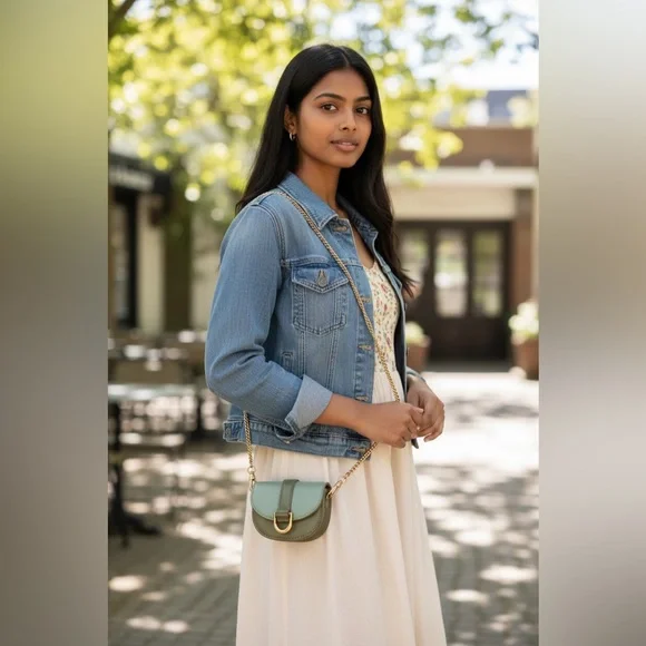 Charles & Keith Micro Gabine Two-tone Saddle Bag in Olive Green Color Block - Picture 12 of 12